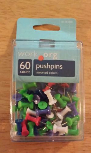 60 Assorted Colors Push Pins