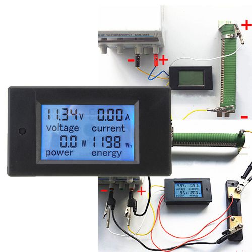 Professional Digital LED Power Meter Monitor Energy Voltmeter Ammeter 0-100A