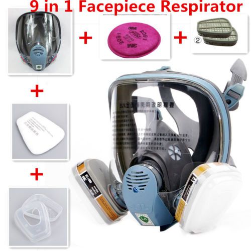 New 9 in 1 Suit Paint Spraying 3M 6800 Gas Mask Full Face Facepiece Respirator