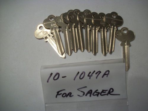 Locksmith LOT of 10, Key Blanks for SAGER LOCKS, ILCO # 1047A, UNCUT