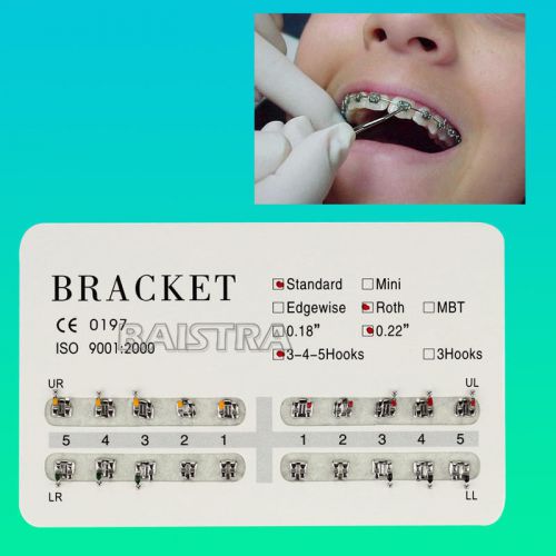 Discount 10Sets  Hooks 3-4-5 Dental Orthodontics Brackets Standard Roth Slot.022