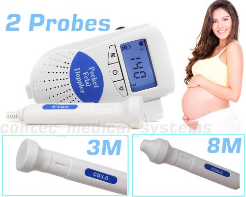 Sonoline B Fetal doppler/Backlight LCD, baby heart monitor, 3m+8mhz 2 probes+Gel