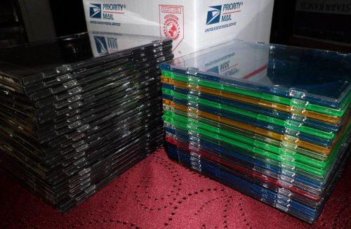 LOT OF 41 Slim Single CD/DVD Jewel Cases Multi-Colored