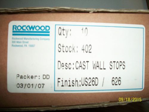 Rockwood cast wall stops 402 us26d/ 626   box /10 for sale