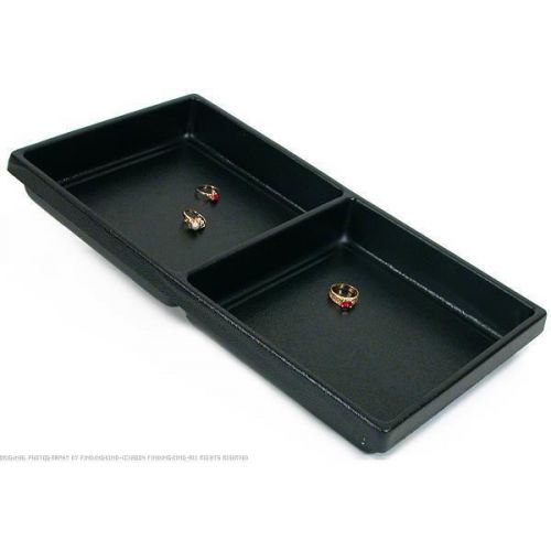 Black plastic 2 compartment jewelry tray insert for sale