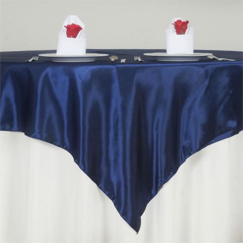 72&#034; x 72&#034; Navy Blue Satin Overlays