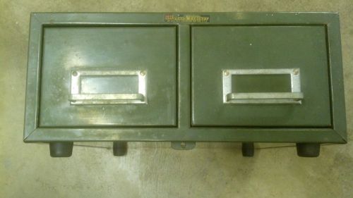 Vintage 2 Double Drawer Metal Steelmaster Green Cabinet Industrial Steampunk