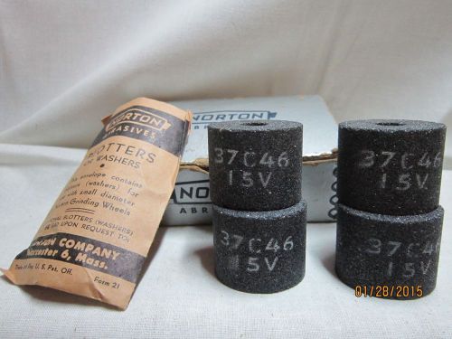 Set 4 Norton Abrasives Crystolon Grinding Wheels 1 1/4” x 1 3/8” #37C46-15V New