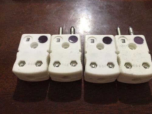 Lot of 2 Omega Female and Male Thermocouple Ceramic Quick Disconnect
