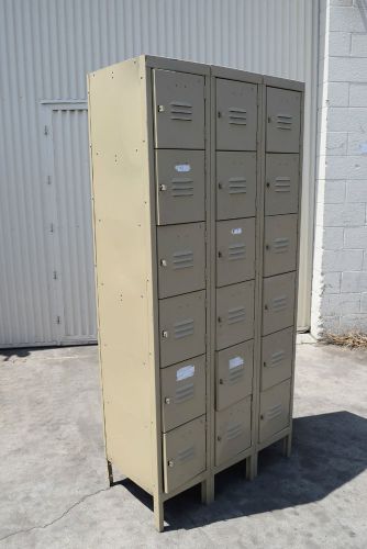 Beige storage 18 compartment-school-gym-lockers-locker-boys room cubby metal for sale