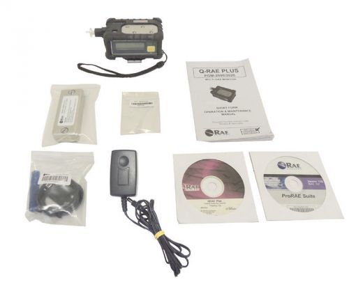 NEW RAE PGM-2000-E QRAE+Plus Gas Detector &amp; OXY H2S LEL CO Sensors &amp; AC Adapter