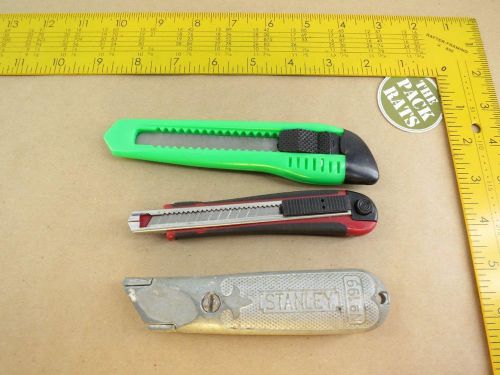 3 utility knife, 1 stanley 199, 2 retractable no name knifes for sale