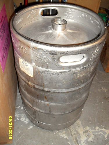 15.5 GALLON STAINLESS STEEL EMPTY BEER KEG 1/2 Barrel - Budweiser