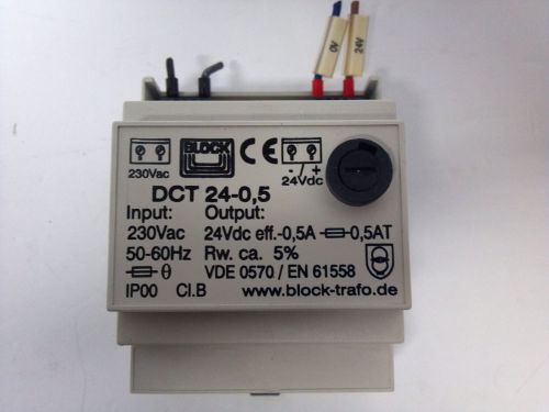BLOCK DCT 24-0.5 230vAC 24vDC 0.5A power supply DIN rail
