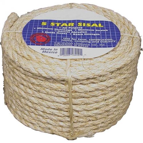 Twisted multi-purpose rope, 3/8&#034; d x 50&#039; l, 900 lb tw evans cordage co 23-405 for sale