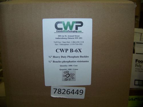 Canada wide packaging 3/4&#034; heavy duty phosphate buckles poly 1000 ea. cwp b-6x for sale