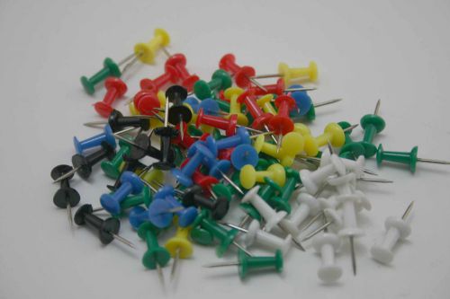 Plastic Pushpins Thumb tacks x 40 Drawing fixing Assorted Colorful Headed Lot of