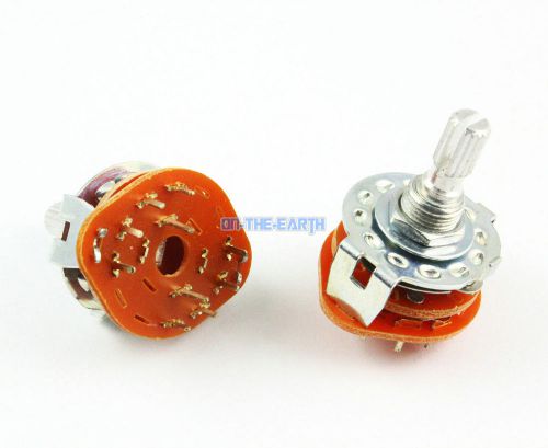12 pieces 2 pole 4 position 2p4t channel band rotary switch selector for sale