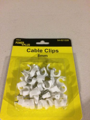 40 Piece POWER +PLUS CABLE CLIPS Fasteners Home Improvement 8 mm (FREE SHIPPING)