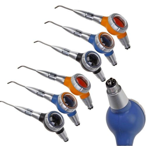 6 pcs dental hygiene luxury tooth jet air polisher prophy handpiece 4 hole 3-cho for sale