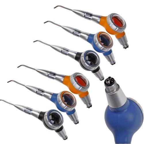 6 Pcs Dental Hygiene Luxury Tooth Jet Air Polisher Prophy Handpiece 4 Hole 3-CHO