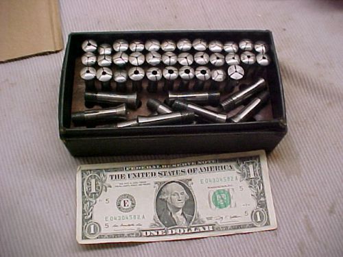 43 ASSORTED METAL LATHE COLLETS  sold as found