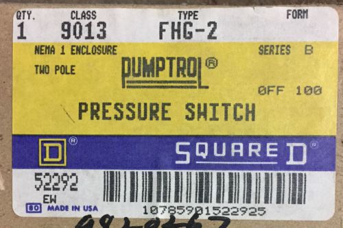 Square D Company Pumptrol Pressure Switch Class 9013