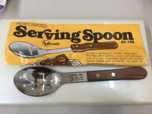 Vintage Vernon Perforated Serving Spoon 4v-790 New With Package Sleeve