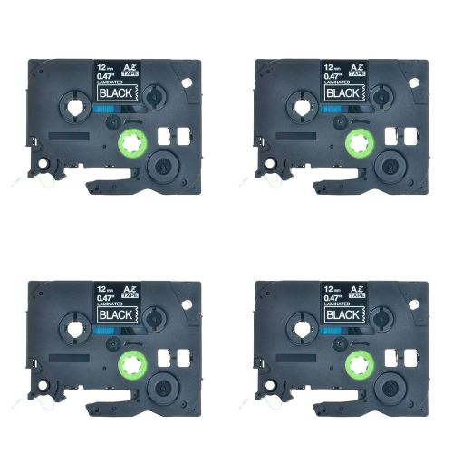 4PK White on Black TZe335 Label Tape Compatible for Brother P-Touch PT200 PT1000