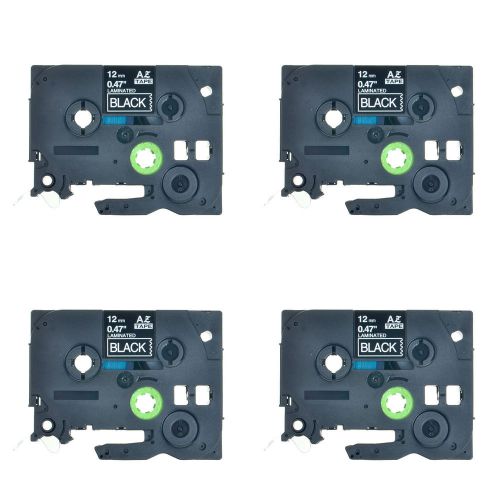 4PK White on Black TZe335 Label Tape Compatible for Brother P-Touch PT200 PT1000