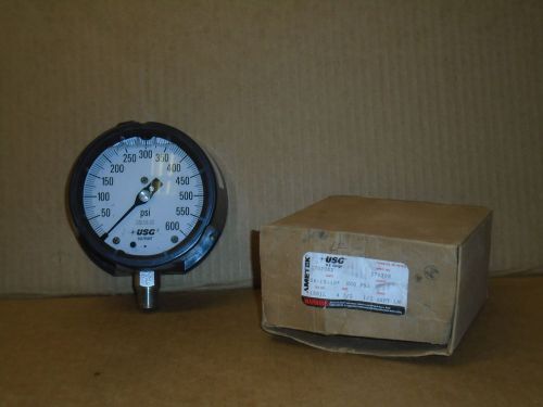 U.S. GAUGE Pressure Gauge, 0 to 600 psi, 4-1/2In 270598X