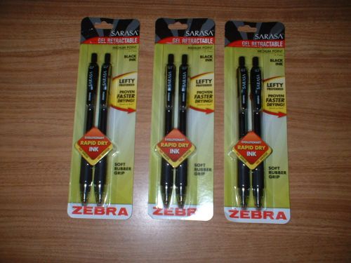 3 PACKAGES (6) SARASA GEL RETRACT PENS BRAND NEW &amp; SEALED IN BOX FREE SHIPPING