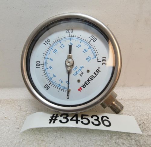 Weksler 300 psi pressure gauge 4-1/2 inch (inv.34536) for sale