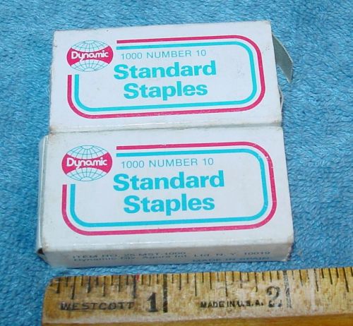 2 boxes of mini dynamic staples almost 2000 # 10 size for sale