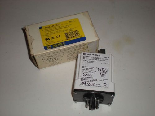 SQUARE D JCK12V20 9050 SERIES D 120V 50/60Hz SOLID STATE TIMING RELAY NEW
