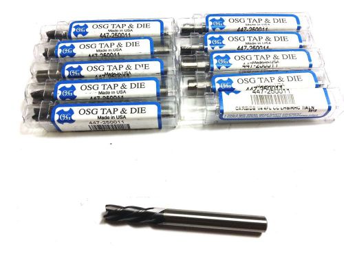 (lot of 10) 1/4&#034; osg carbide tialn 4 flute lhs/rhc end mill *nr* (r 85) for sale