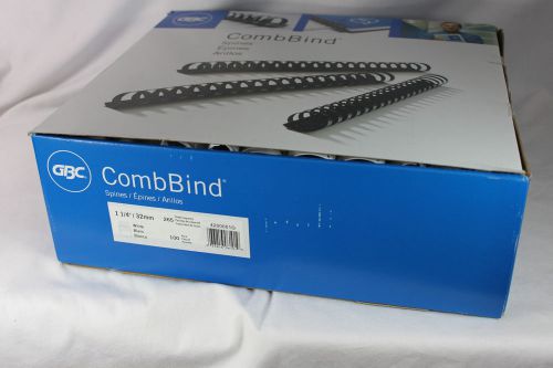 100 GBC 1-1/4&#034; 1.25&#034; CombBind WHITE Binding Combs #4200001G 265 Sheet NEW!