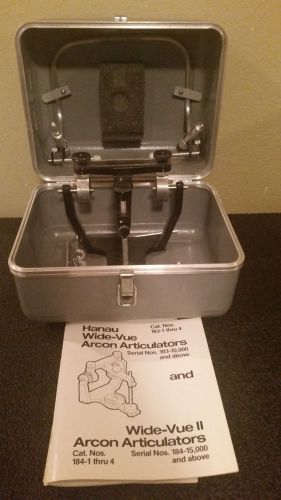 Teledyne Hanau Wide-Vue Dental Lab Articulator W/ Facebow, Bite Fork, Carry Case