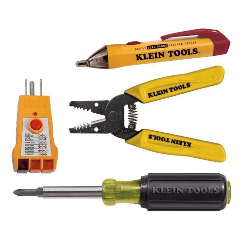 Klein tools electrician&#039;s kit screwdriver wire strippers/cutters traser tester for sale