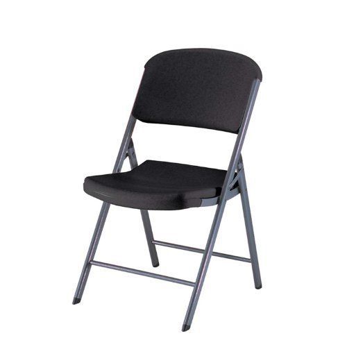 Lifetime 80187 Classic Commercial Folding Chair  Black with Gray Frame  4-Pack