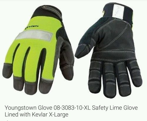 Youngstown Glove 08-3083-10-XL Safety Lime Glove Lined with Kevlar X-Large
