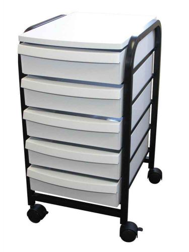 Metal castered organizer with five storage drawers [id 21570] for sale