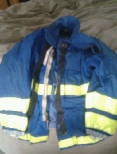 Globe Blue Turnout Gear Set, Pants 46 long~suspenders, Jacket size 42 length 32