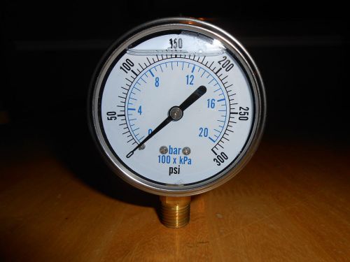 0-300 PSI stainless steel liquid filled pressure gauge # 98152413