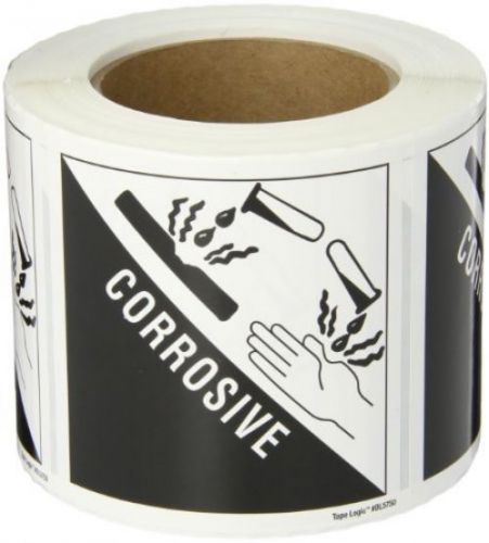 Tape Logic DL5750 Subsidiary-Risk DOT Label, Legend Corrosive With Graphic, 4 X