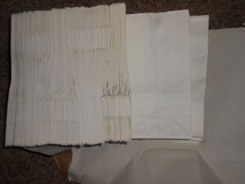 Closeout~DURO WOLF#4 WHITE Grocery BAGS CRAFT Paper Sacks~100 PC LOT~9.75&#034;x5&#034;x3&#034;