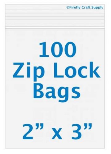 100 ziplock 2 x 3 2mil ziploc plastic/poly jewelry bags for sale