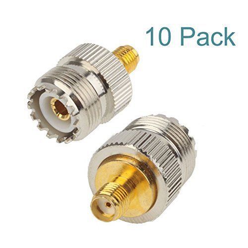 Maxmoral UHF Female to SMA Female Plug RF Coaxial Adapter Connector 10PCS