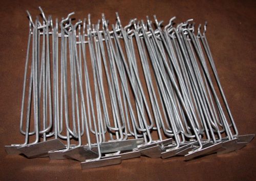 Lot of 25 10&#034; Double Bar Metal Peg Hooks with Metal Scanner Plate