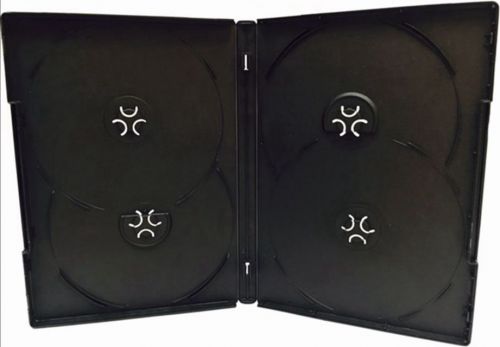 1 Pc Premium Black Quad Case Holds 4 Discs DVD/CD Case Standard 14mm